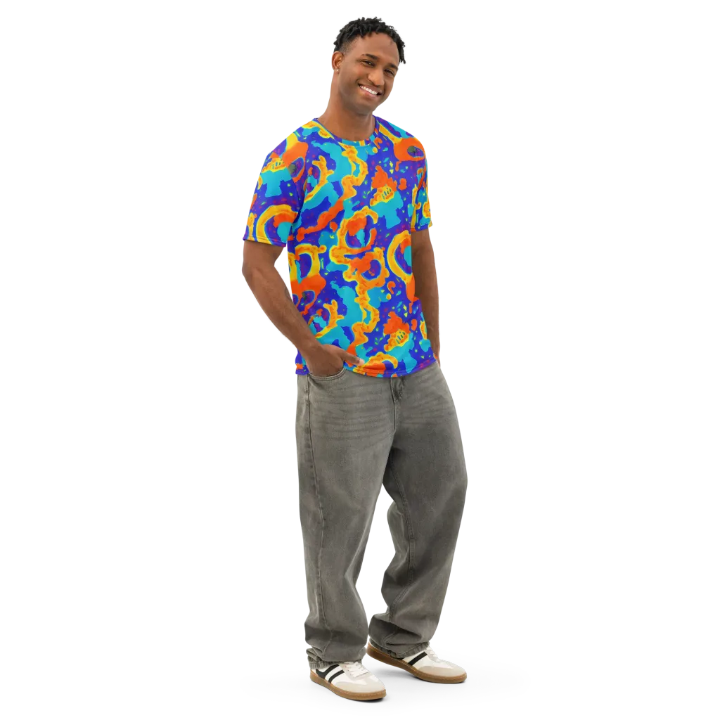 Surreal Surf on Men's Cotton Crew Neck T-Shirt — Right Front