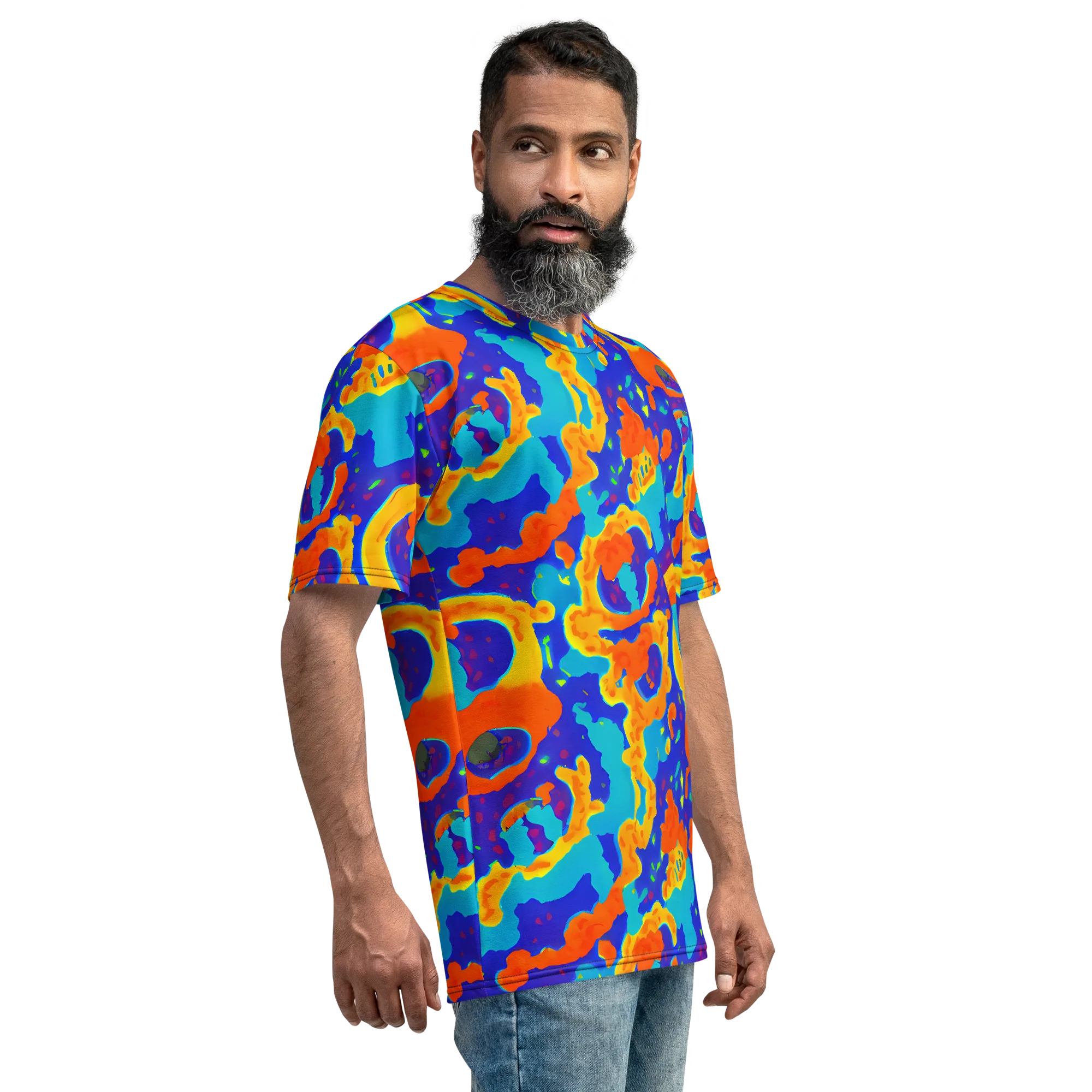 Surreal Surf on Men's Crew Neck T-Shirt — Right