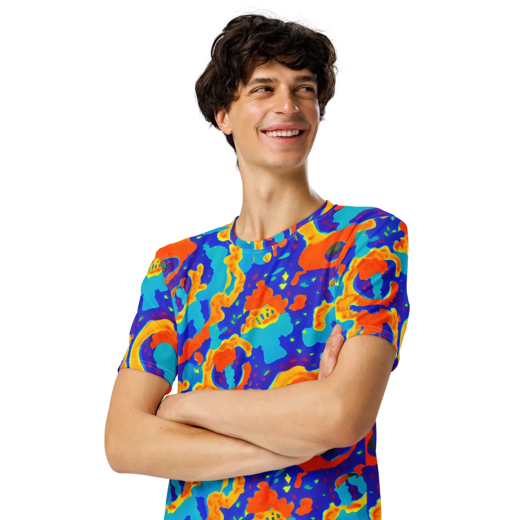 Surreal Surf on Men's Crew Neck T-Shirt — Left Front