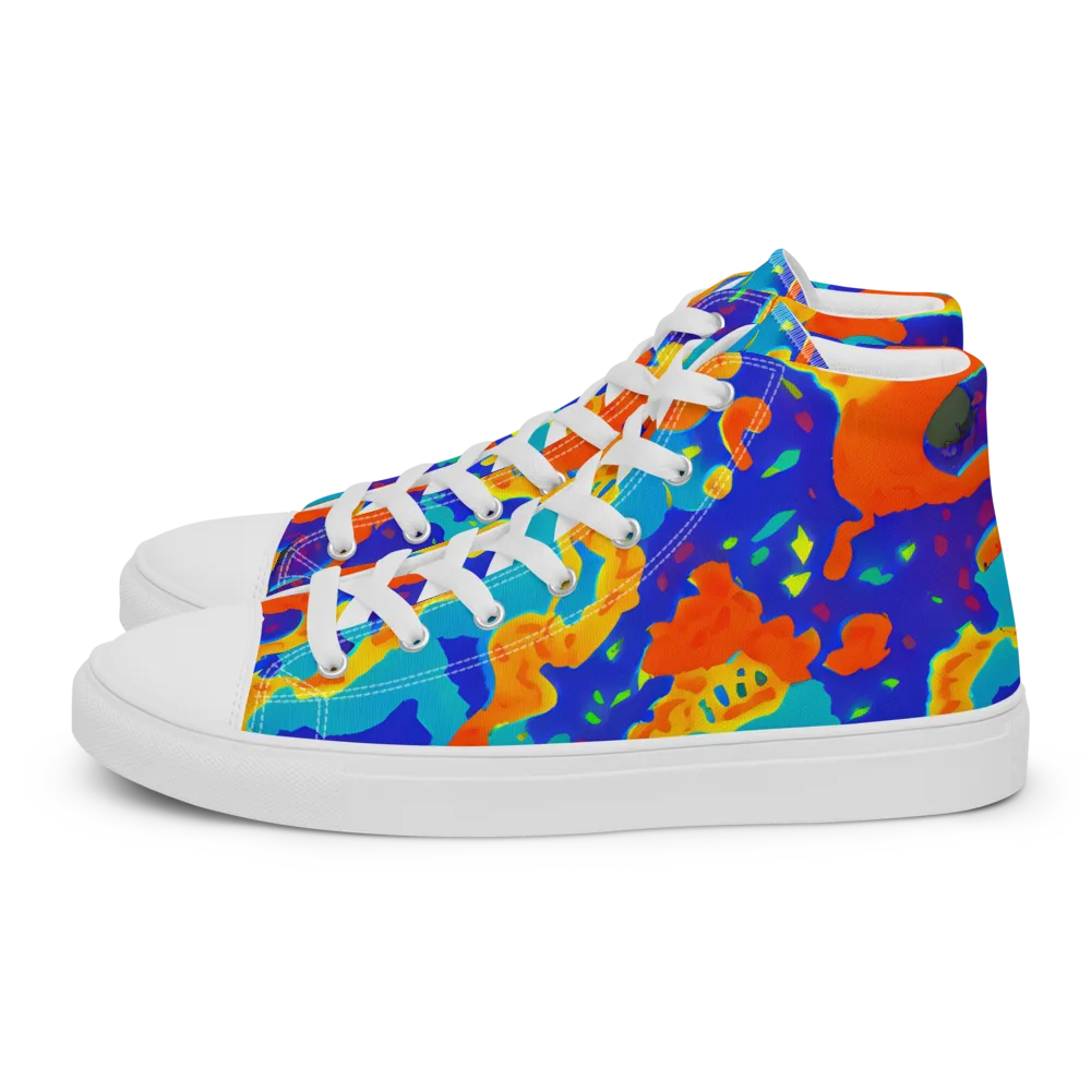 Surreal Surf on Men's High Top Canvas Shoes — Left