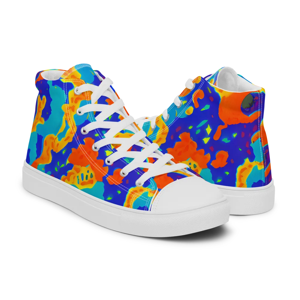 Surreal Surf on Men's High Top Canvas Shoes — Right