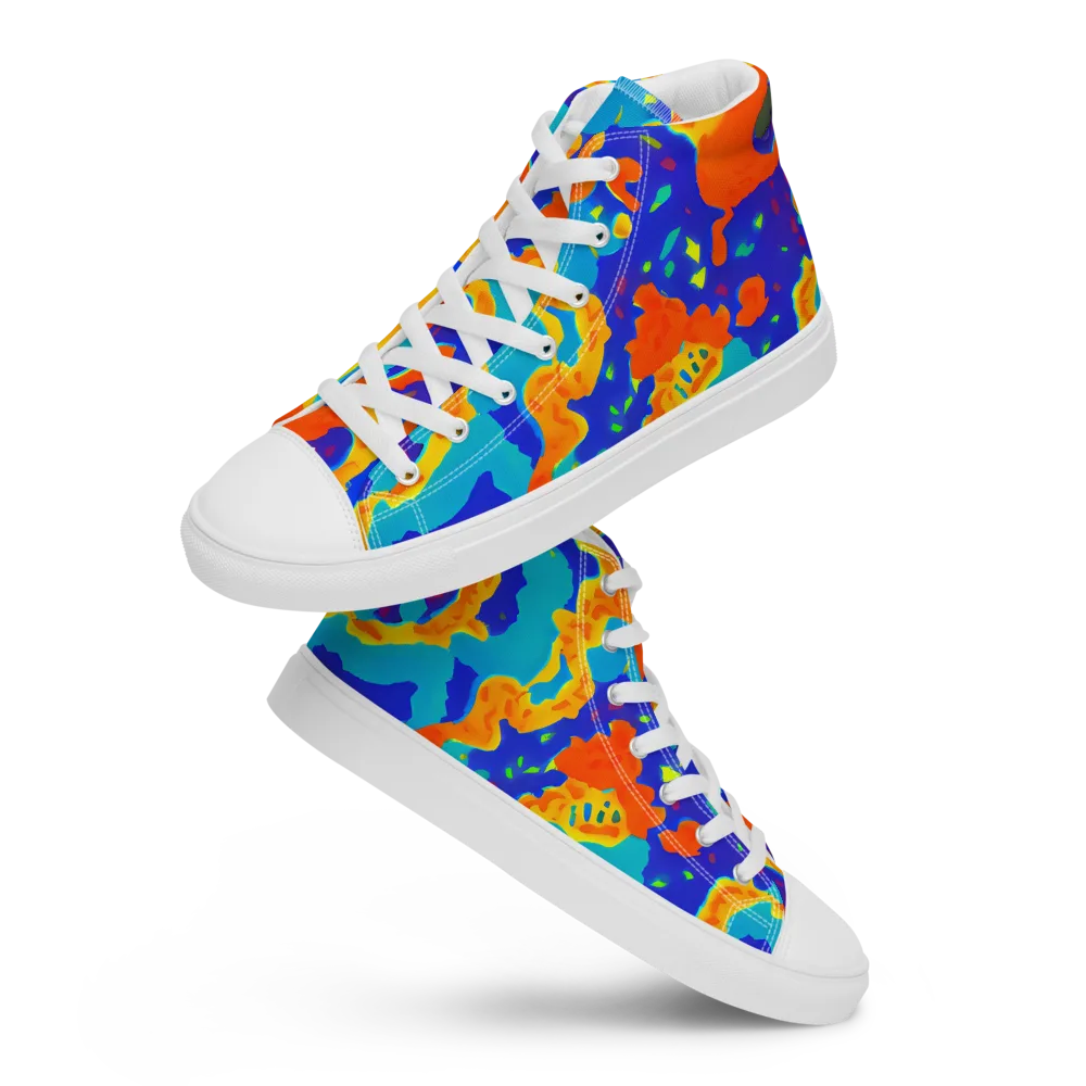 Surreal Surf on Men's High Top Canvas Shoes — Front