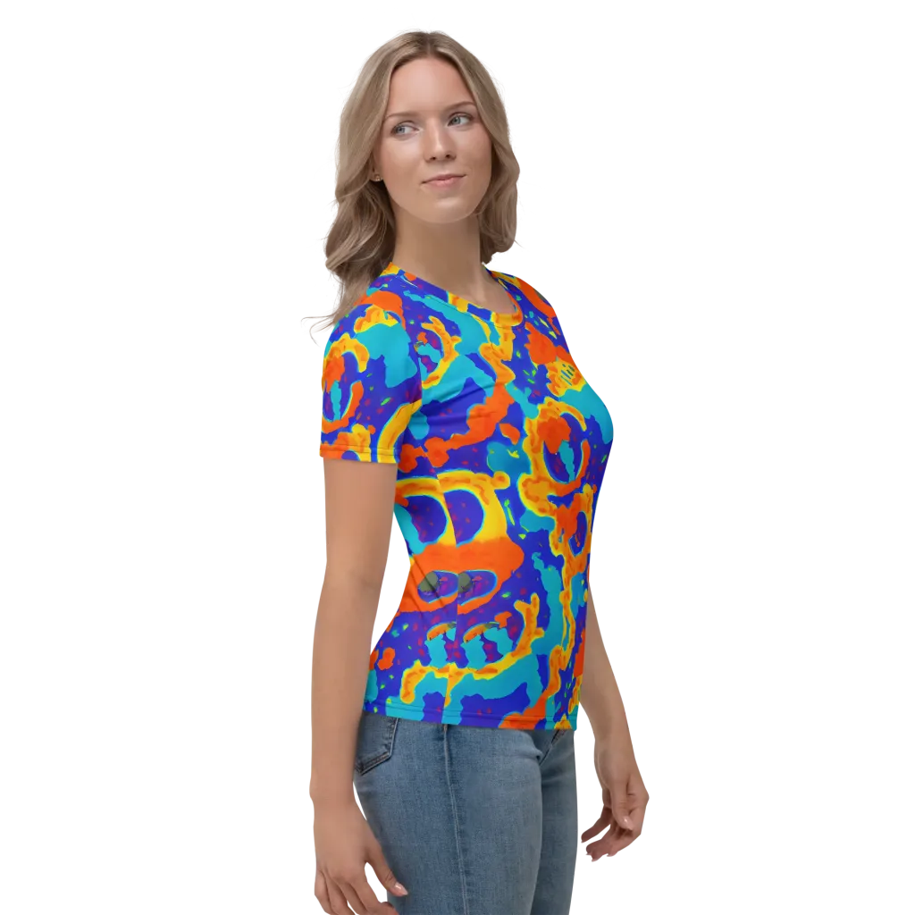 Surreal Surf on Women's Crew Neck T-Shirt — Right