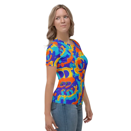 Surreal Surf on a Women's Crew Neck T-Shirt