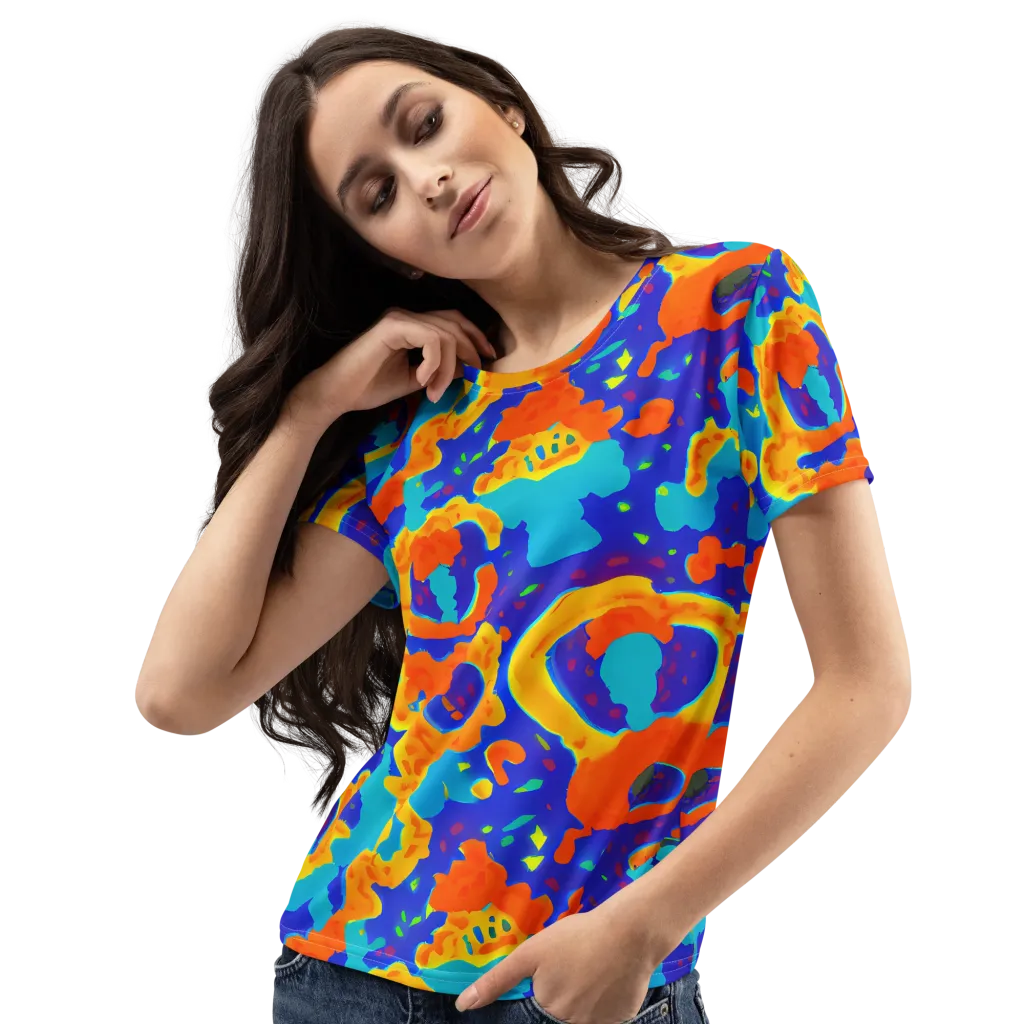 Surreal Surf on Women's Crew Neck T-Shirt — Left Front