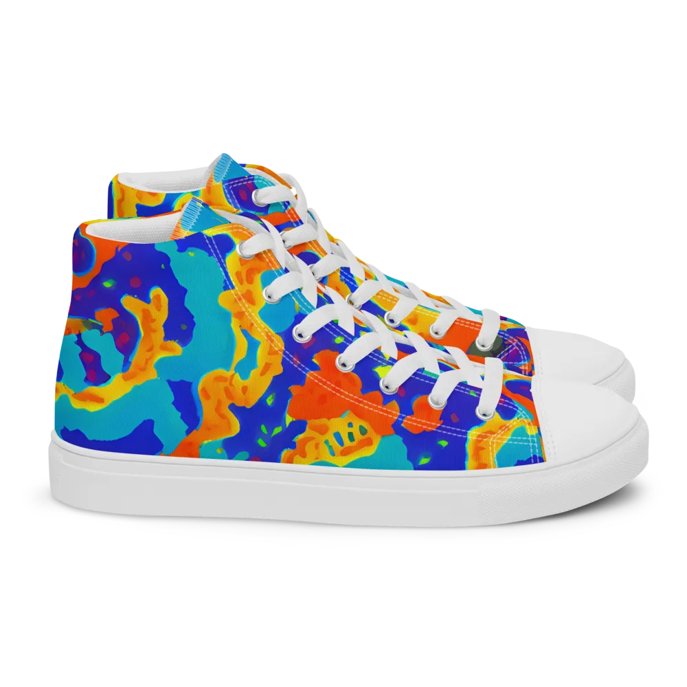Surreal Surf on Women's High Top Canvas Shoes — Right