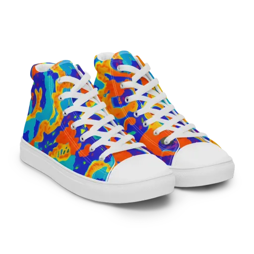 Surreal Surf on a Women's High Top Canvas Shoes