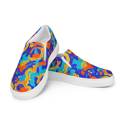 Surreal Surf on a Men's Slip-On Canvas Shoes