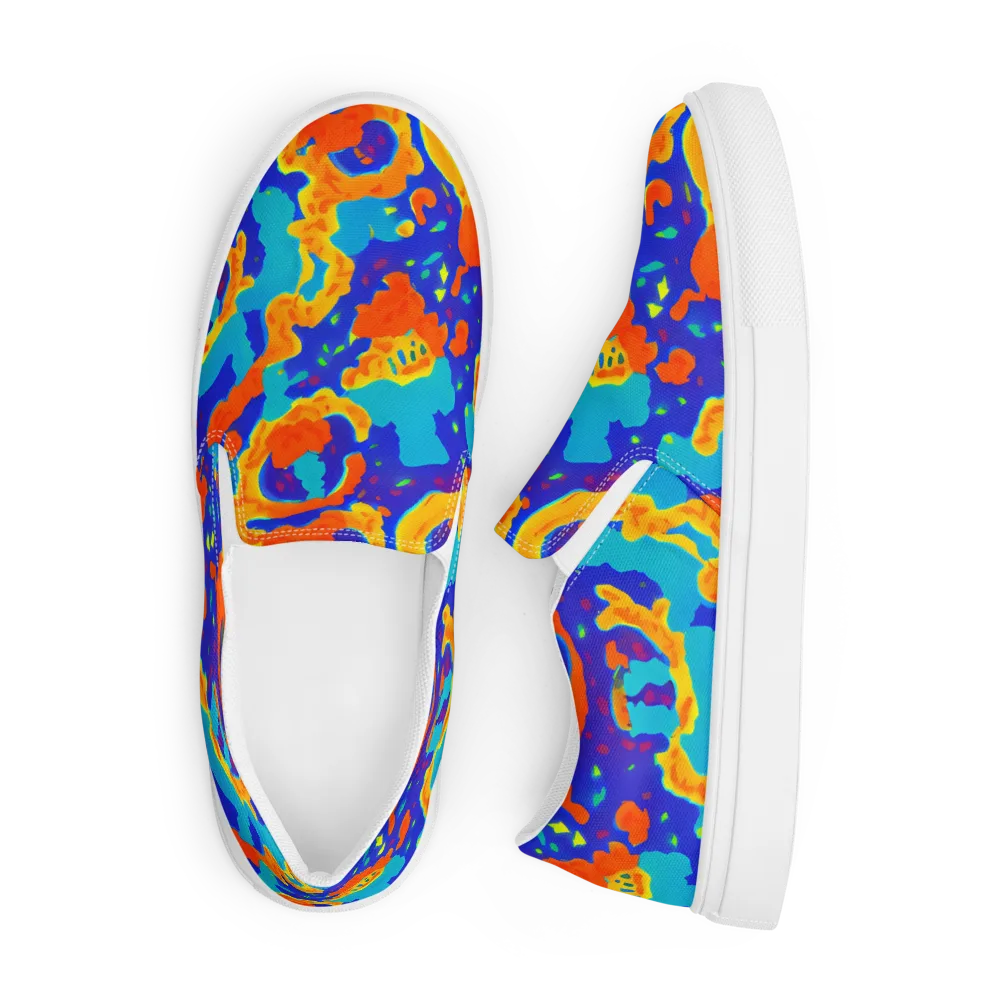 Surreal Surf on Men's Slip-On Canvas Shoes — Front