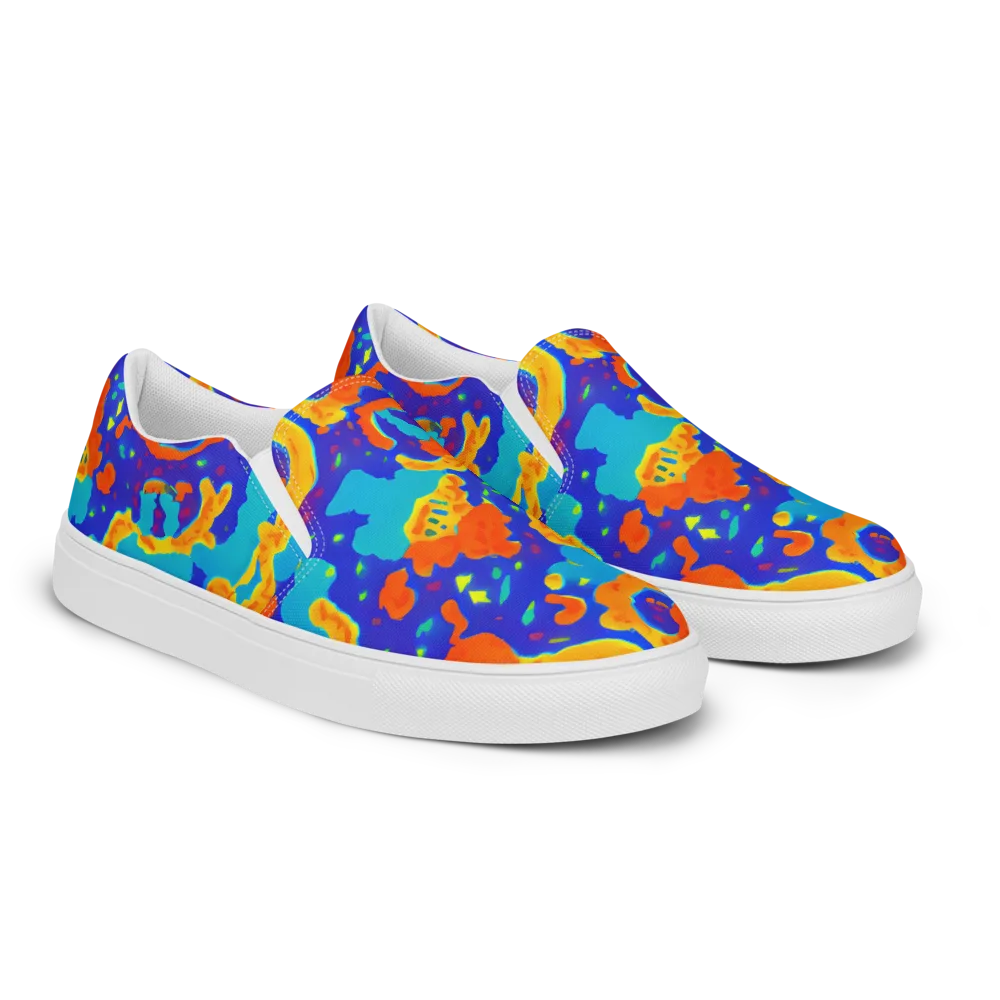 Surreal Surf on Women's Slip-On Canvas Shoes — Right Front