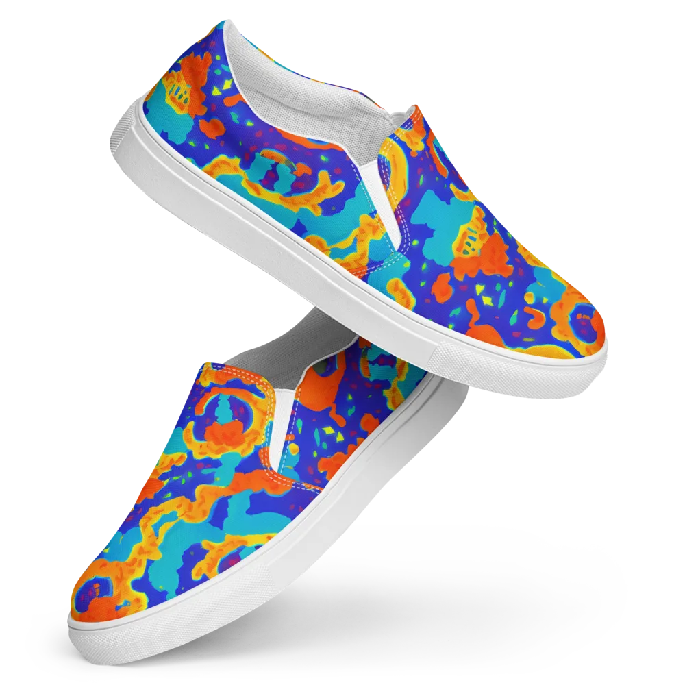 Surreal Surf on Women's Slip-On Canvas Shoes — Front