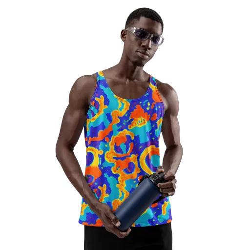 Surreal Surf on a Men's Tank Top