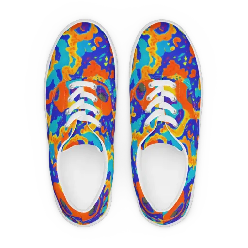 Surreal Surf on a Men's Lace-Up Canvas Shoes