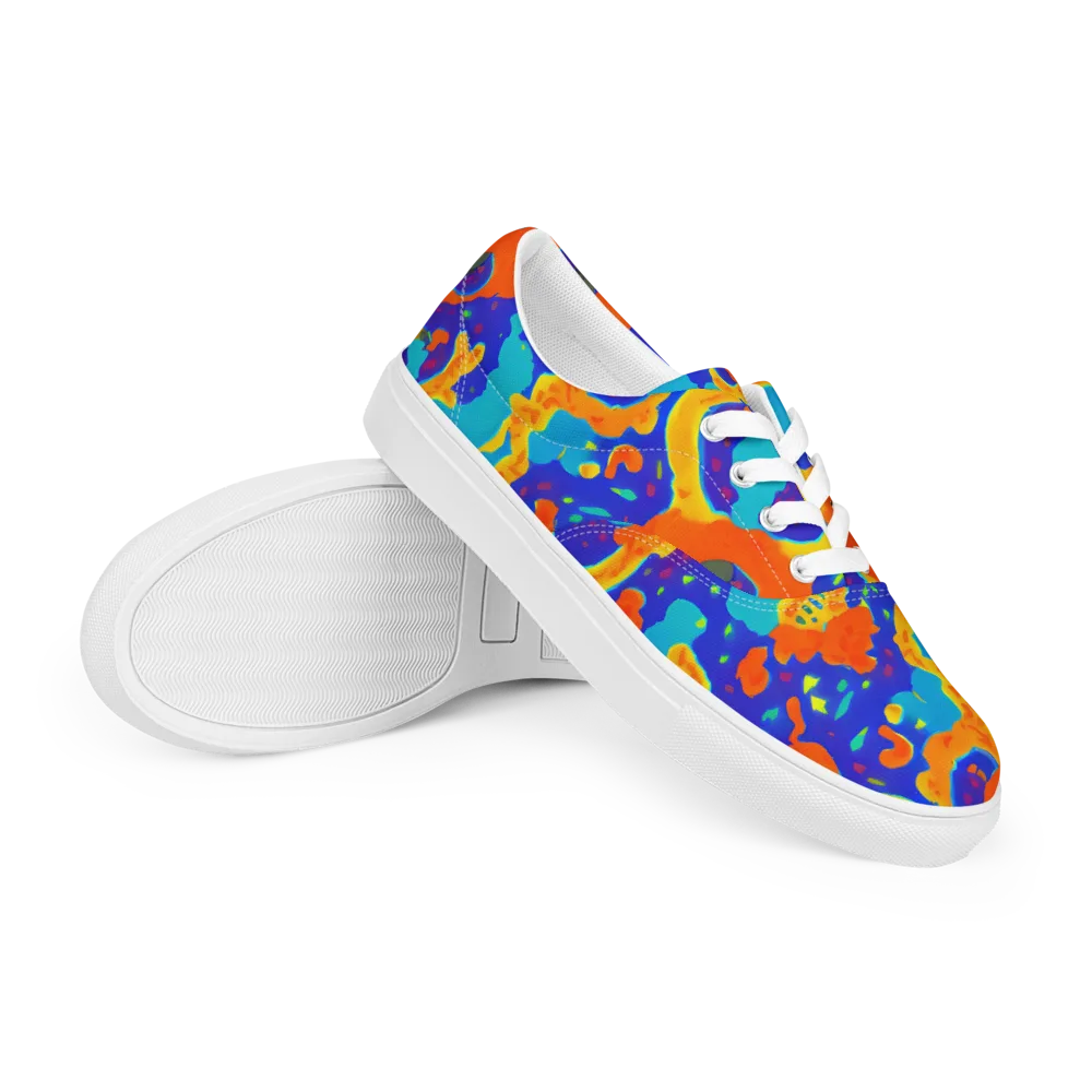 Surreal Surf on Men's Lace-Up Canvas Shoes — Right Front