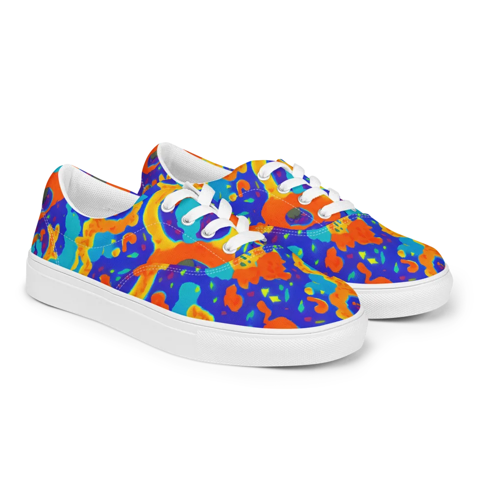 Surreal Surf on Men's Lace-Up Canvas Shoes — Right Front