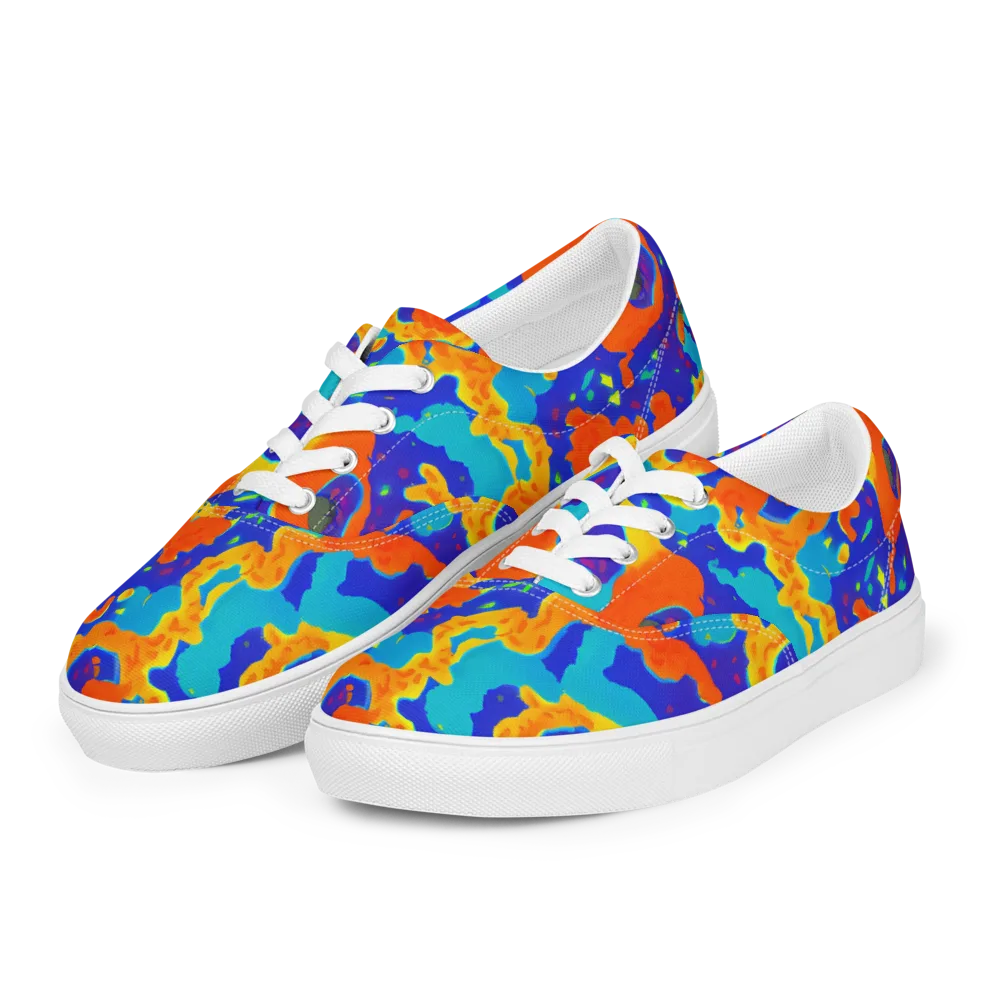 Surreal Surf on Men's Lace-Up Canvas Shoes — Left Front