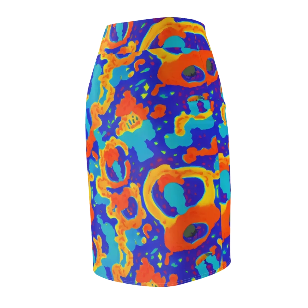Surreal Surf on Pencil Skirt — Back Side