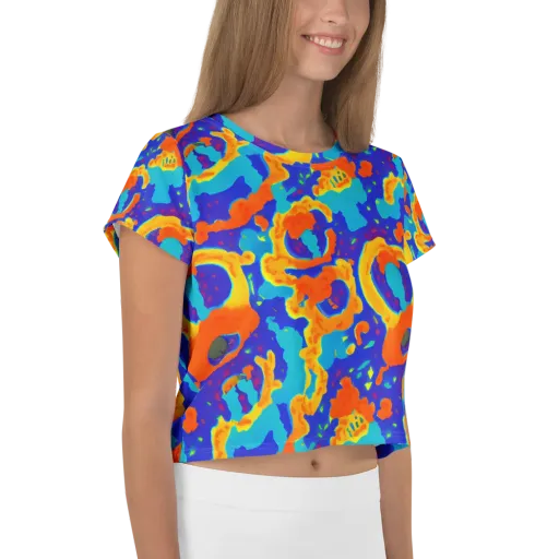 Surreal Surf on a Crop Tee