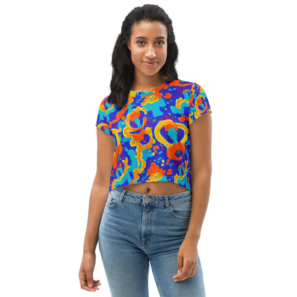 Surreal Surf on Crop Tee — Front