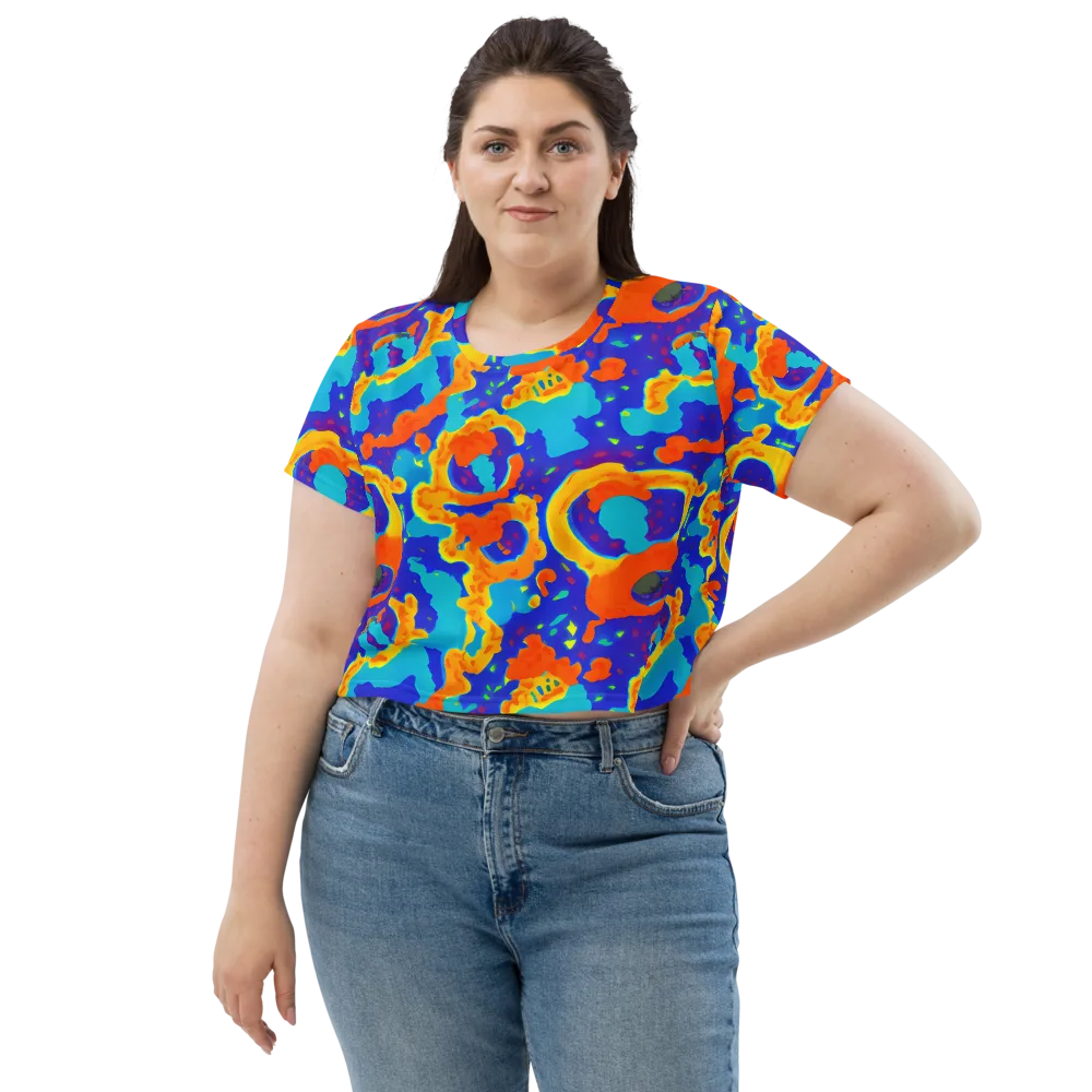 Surreal Surf on Crop Tee — Front