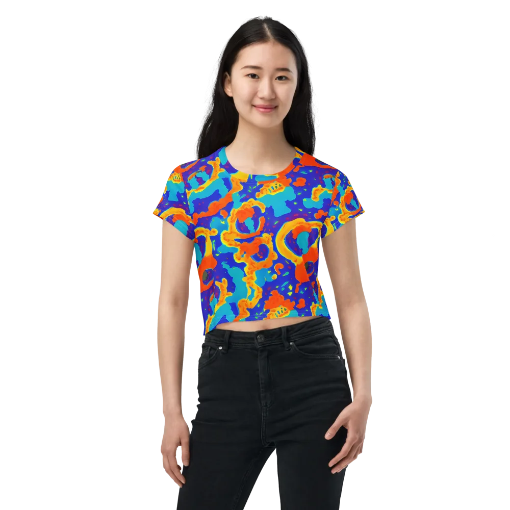 Surreal Surf on Crop Tee — Front