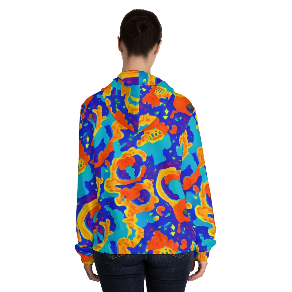 Surreal Surf on Women's Full-Zip Hoodie — Back On Person