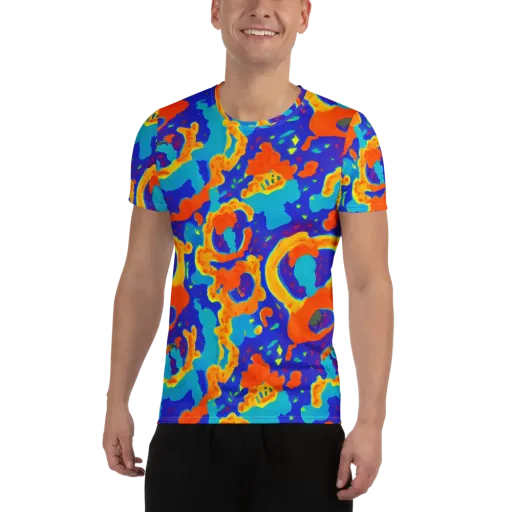 Surreal Surf on a Men's Athletic T-Shirt