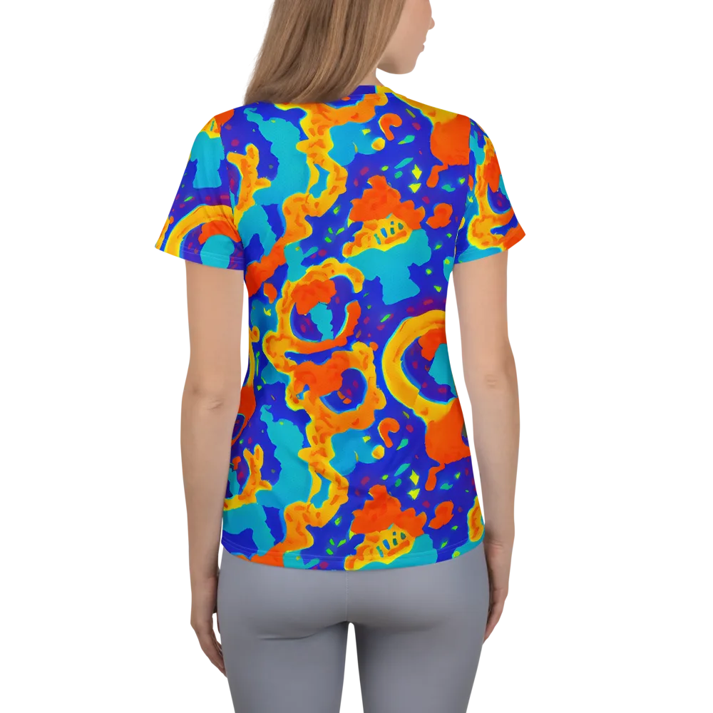 Surreal Surf on Women's Athletic T-Shirt — Back