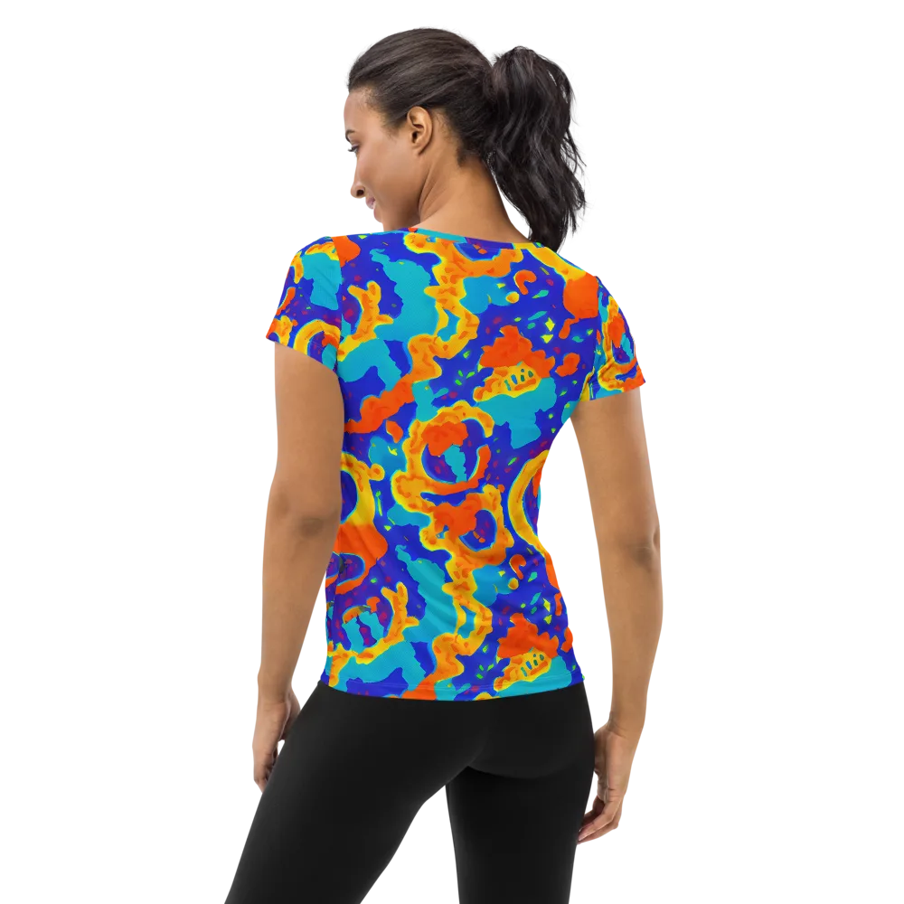Surreal Surf on Women's Athletic T-Shirt — Back