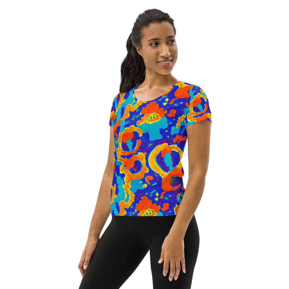 Surreal Surf on Women's Athletic T-Shirt — Left