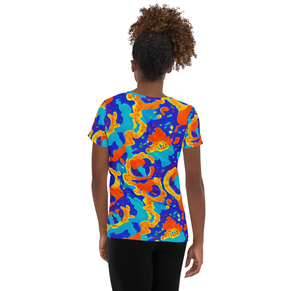 Surreal Surf on Women's Athletic T-Shirt — Back