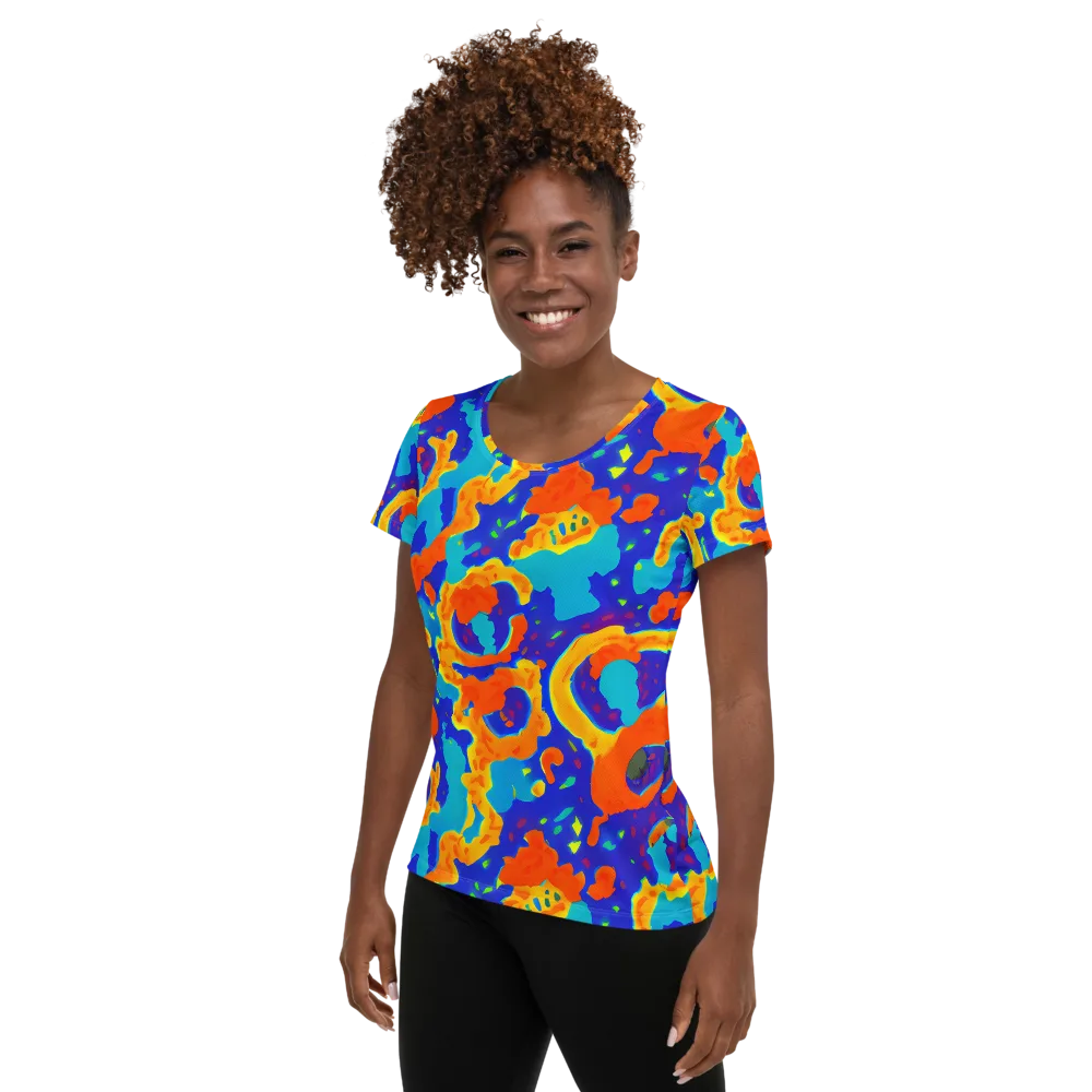 Surreal Surf on Women's Athletic T-Shirt — Left