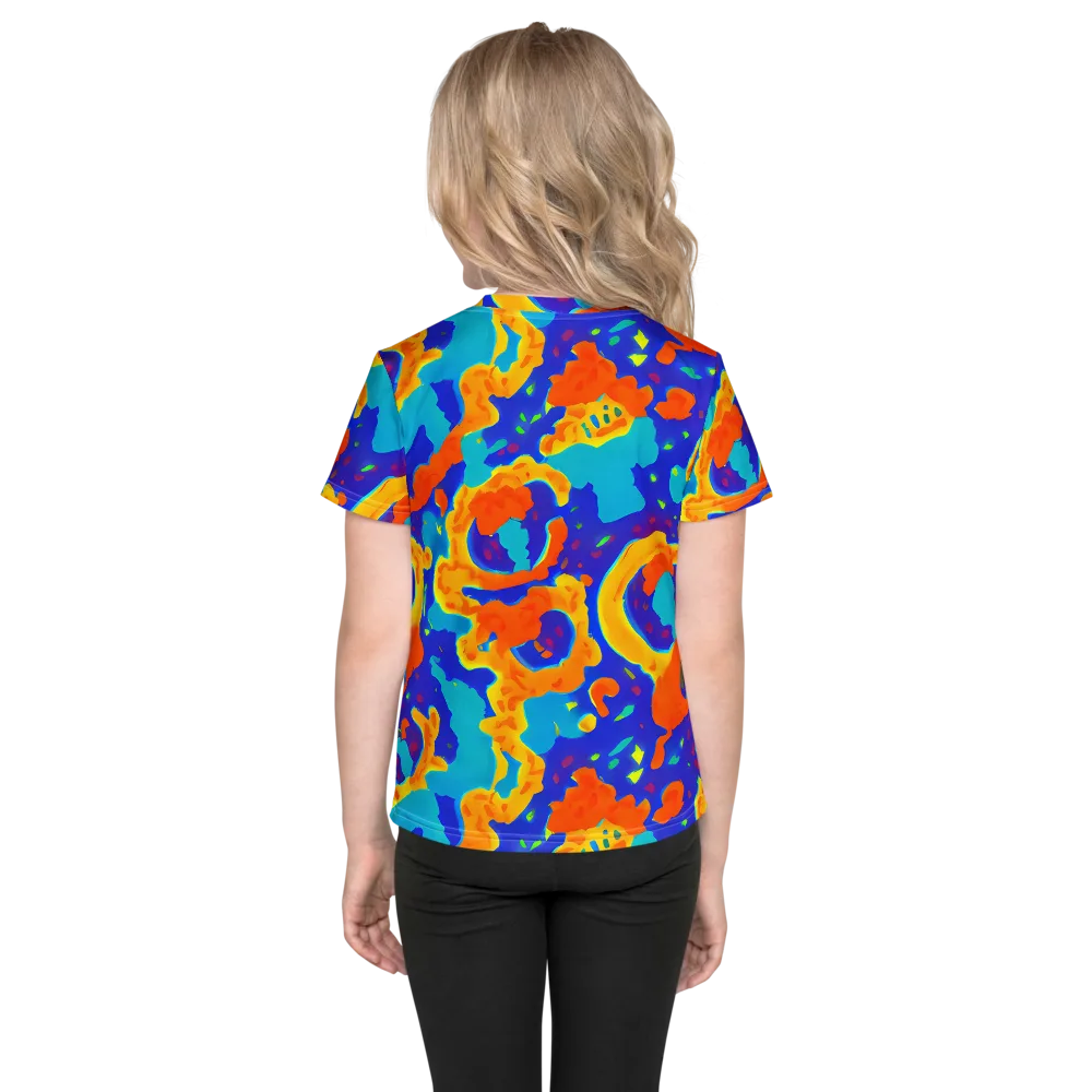 Surreal Surf on Kids Crew Neck T-Shirt — Back