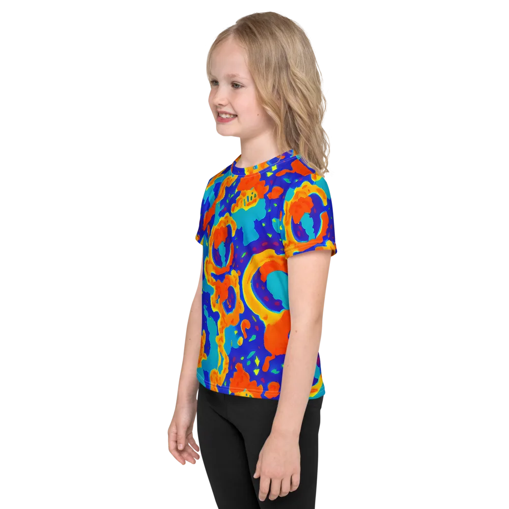 Surreal Surf on Kids Crew Neck T-Shirt — Left