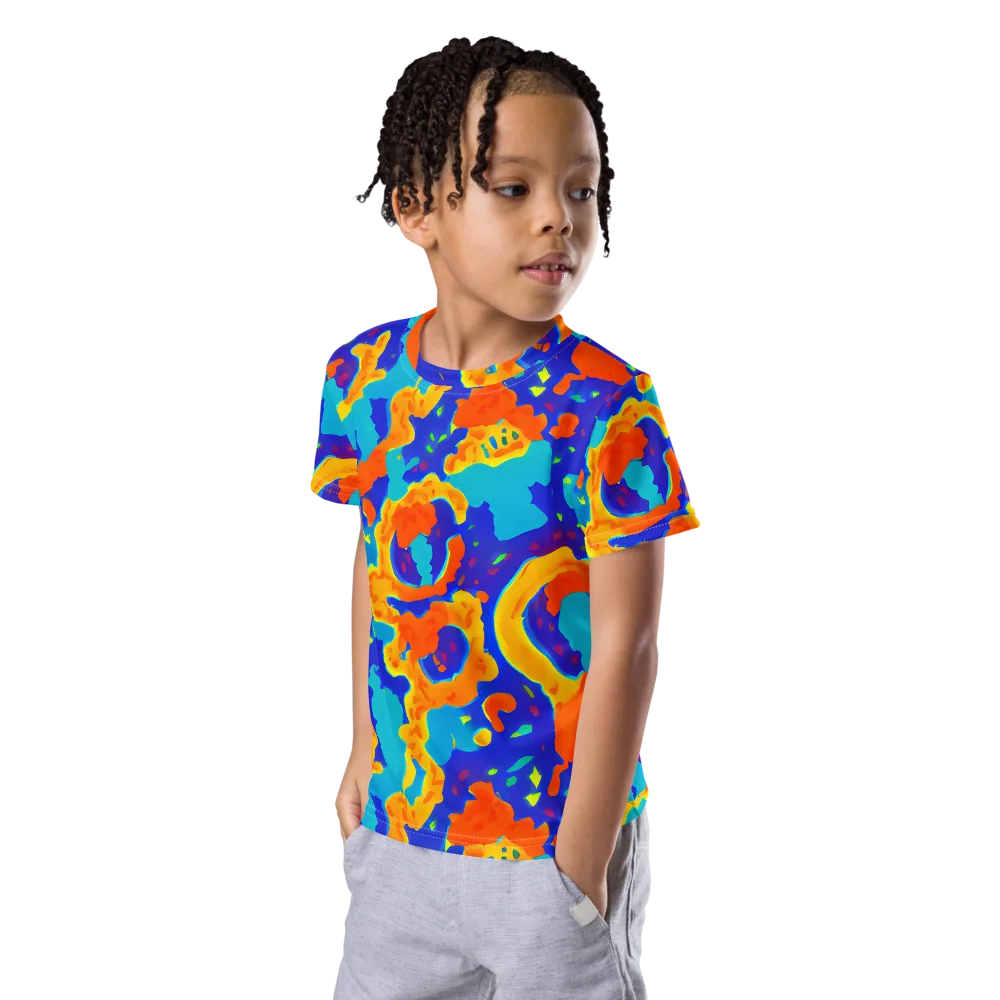 Surreal Surf on Kids Crew Neck T-Shirt — Left Front