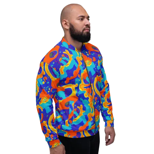 Surreal Surf on a Bomber Jacket