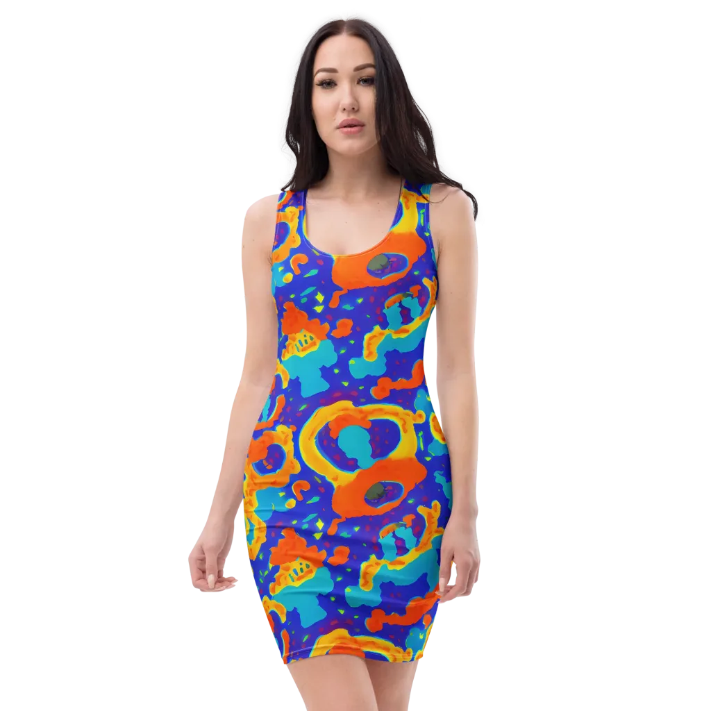 Surreal Surf on Bodycon Dress — Front