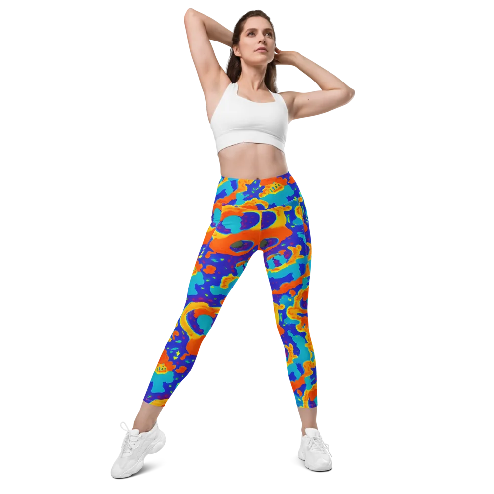 Surreal Surf on Leggings with Pockets — Front