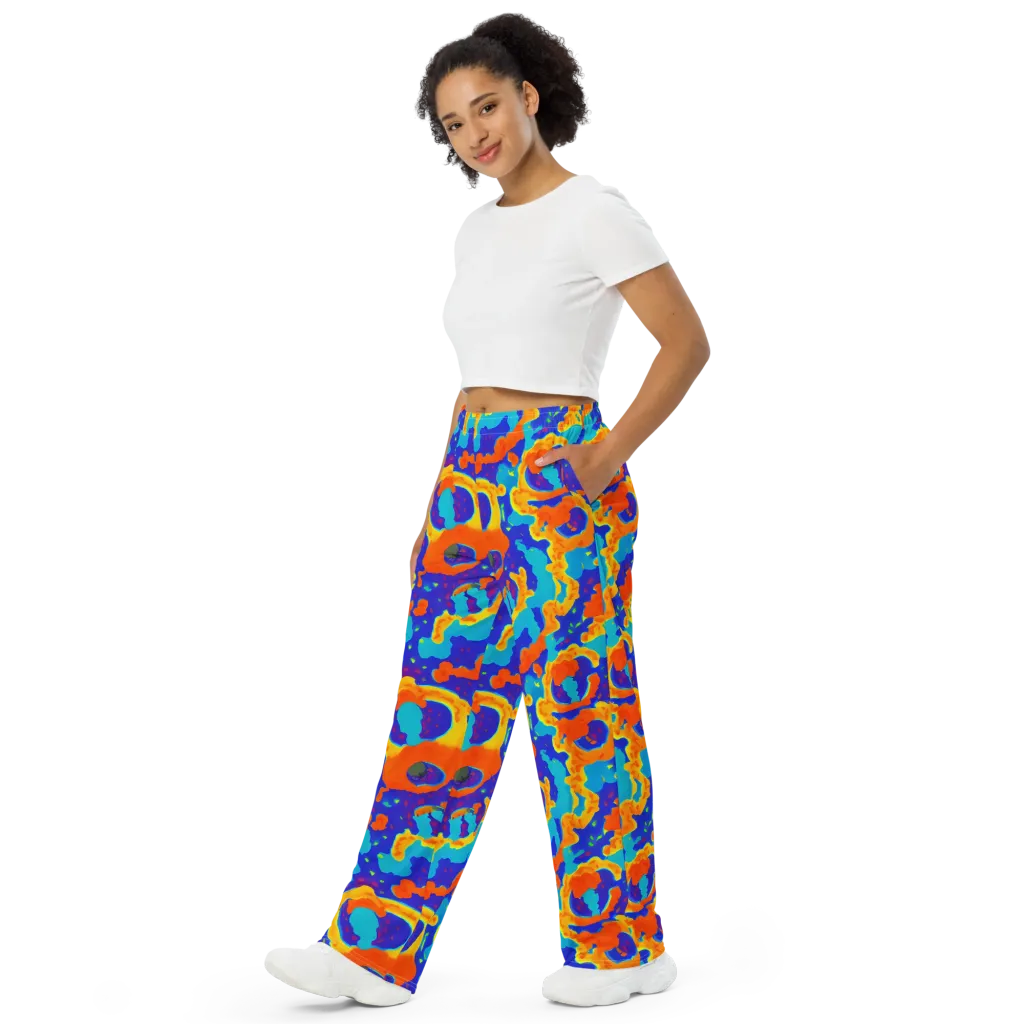 Surreal Surf on Wide-Leg Pants — Left Front
