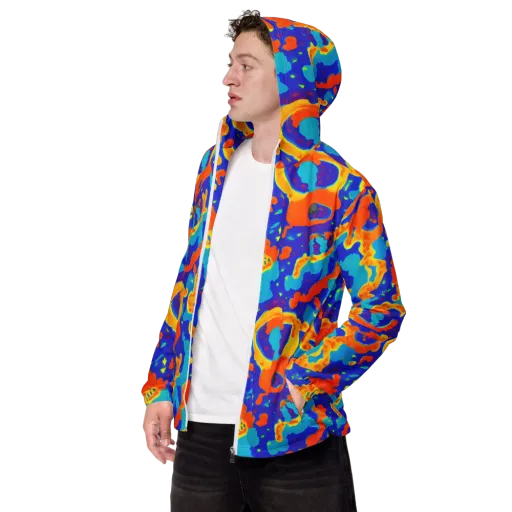 Surreal Surf on a Men's Windbreaker