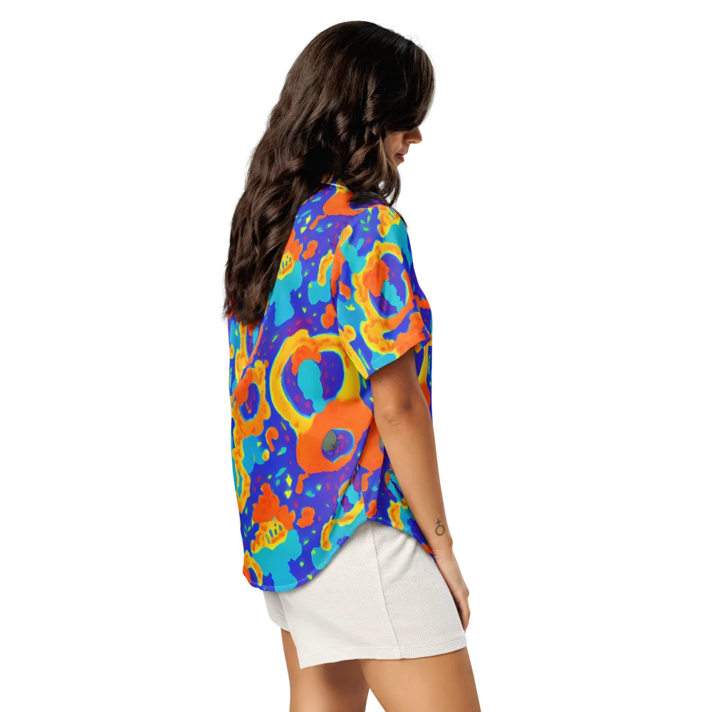 Surreal Surf on Women's Short Sleeve Pajama Top — Right Back