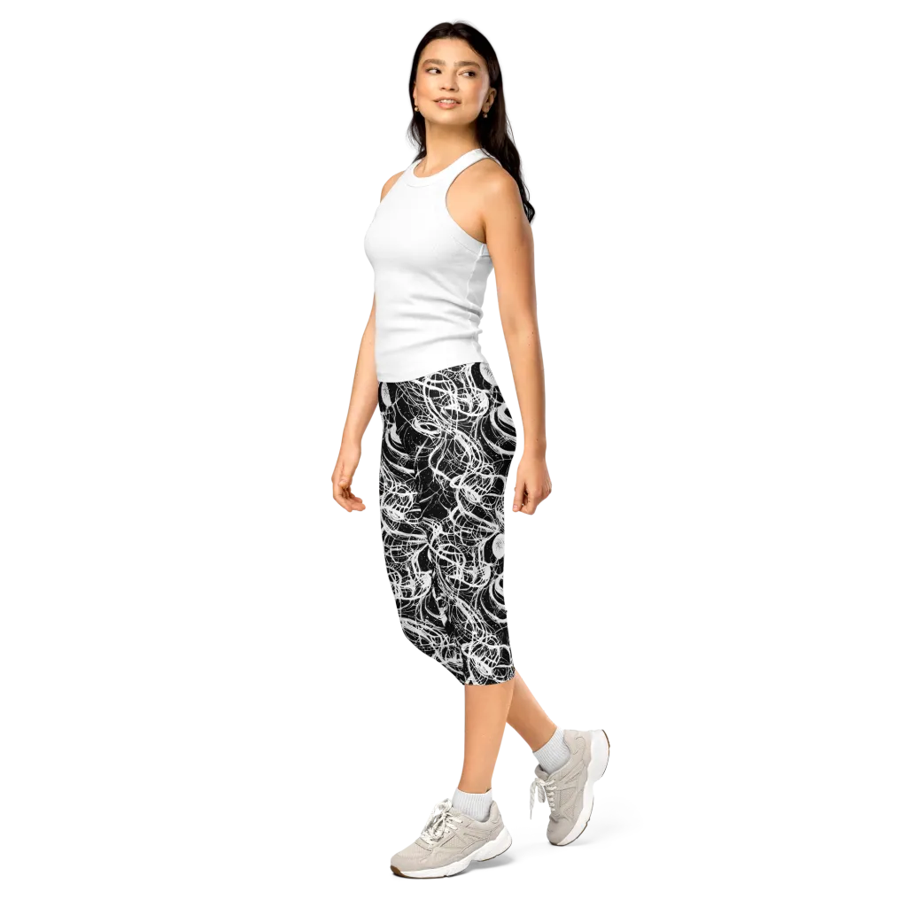 Blackroot Circuit on Capri Leggings — Left Front