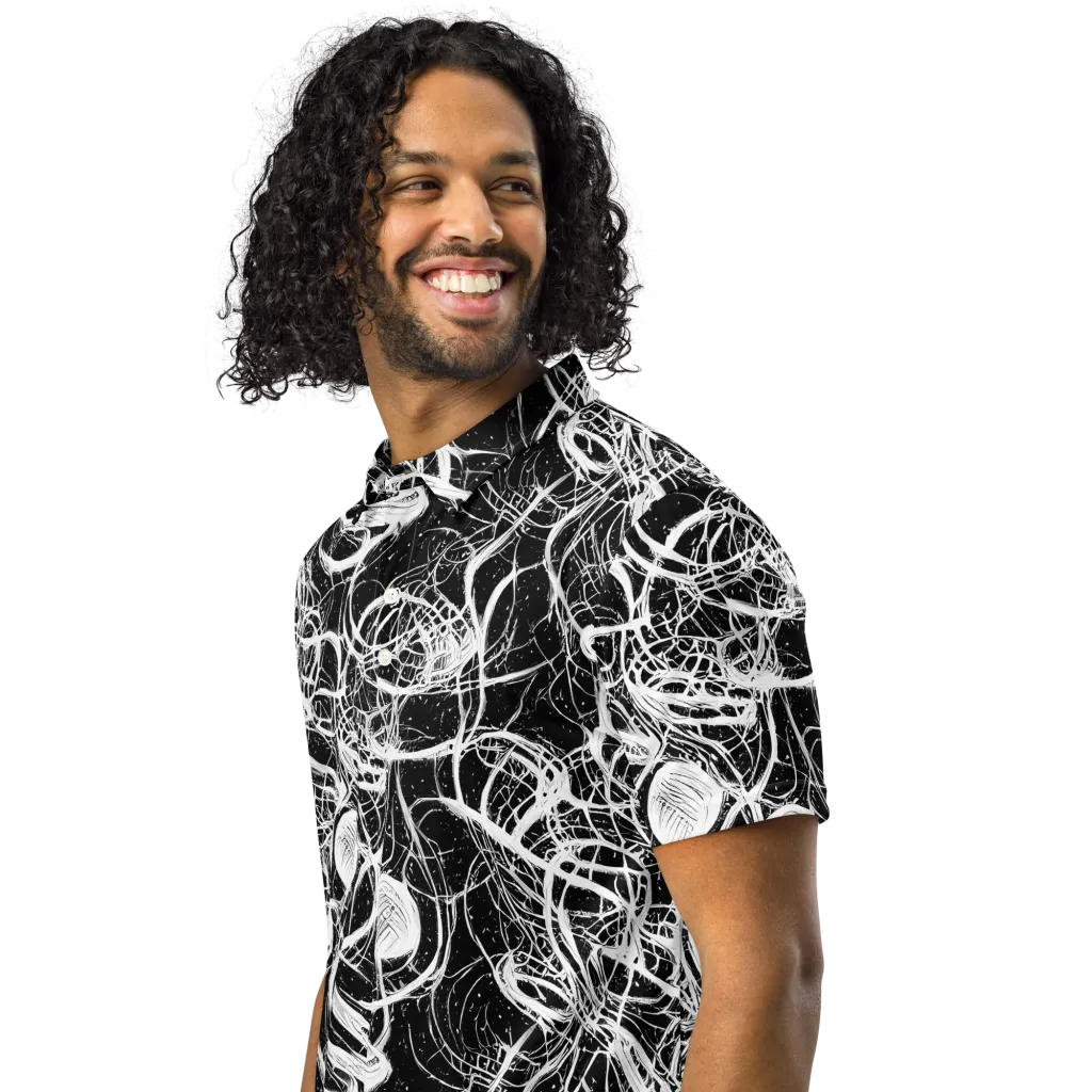 Blackroot Circuit on Men's Slim Fit Polo Shirt — Left Front