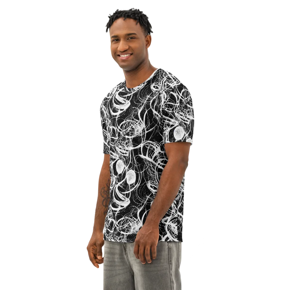 Blackroot Circuit on Men's Cotton Crew Neck T-Shirt — Left Front