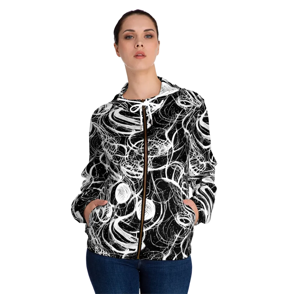 Blackroot Circuit on Women's Full-Zip Hoodie — Front On Person