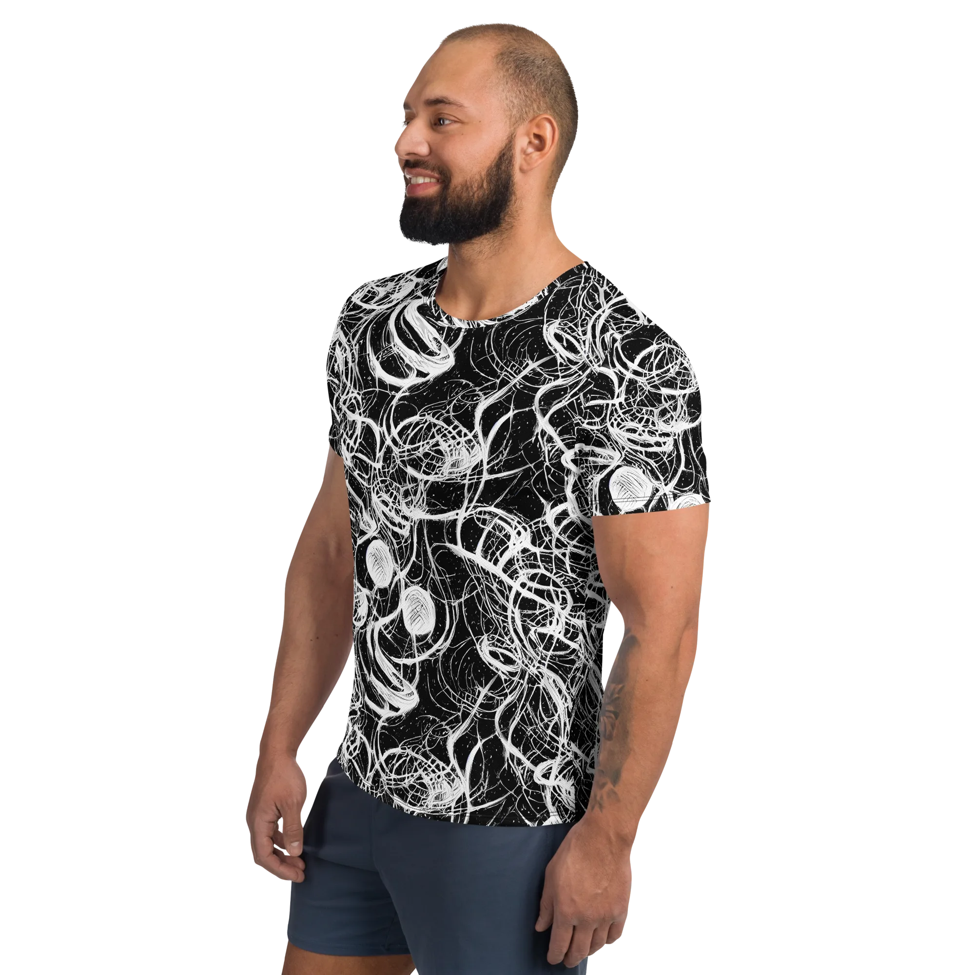 Blackroot Circuit on Men's Athletic T-Shirt — Left