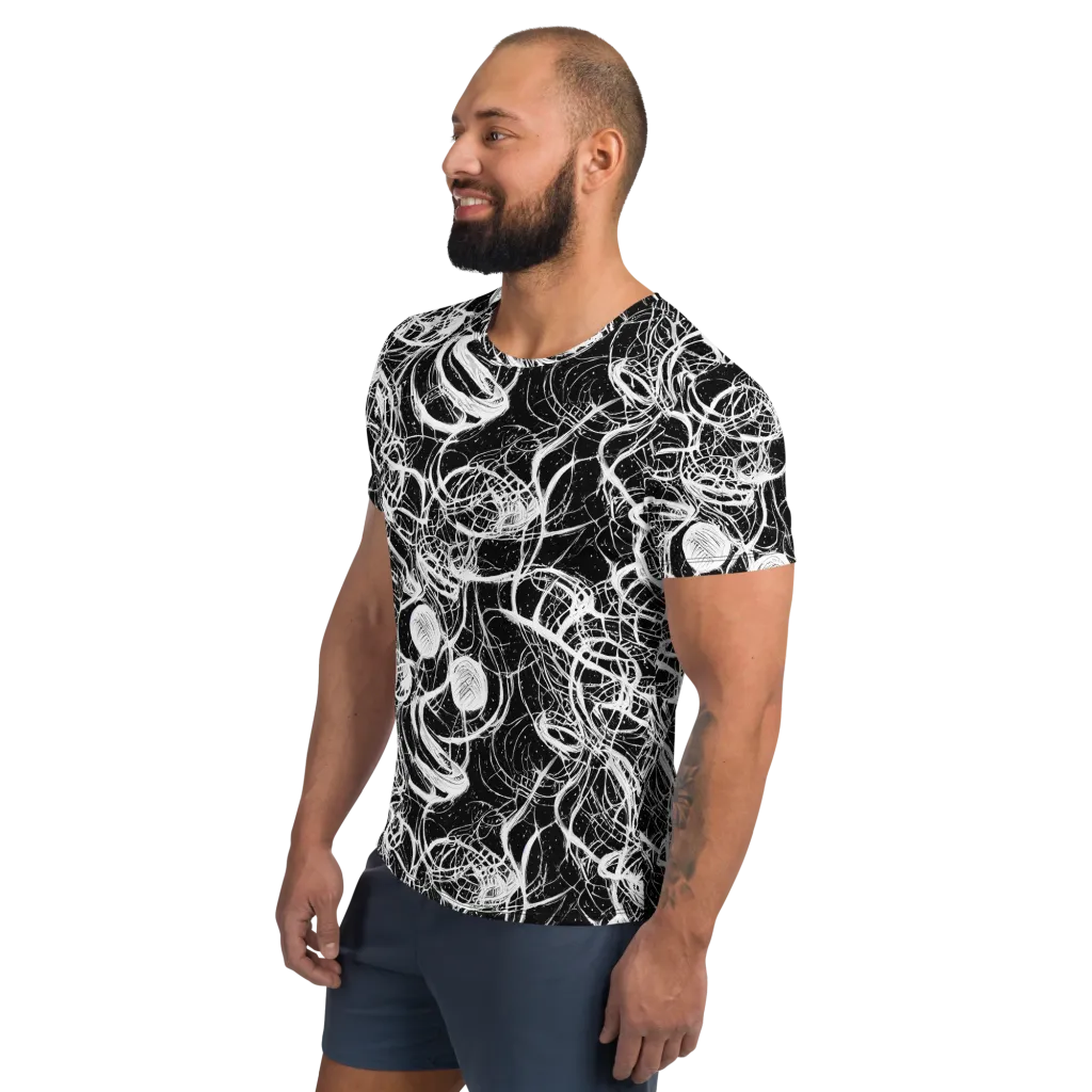 Blackroot Circuit on Men's Athletic T-Shirt — Left
