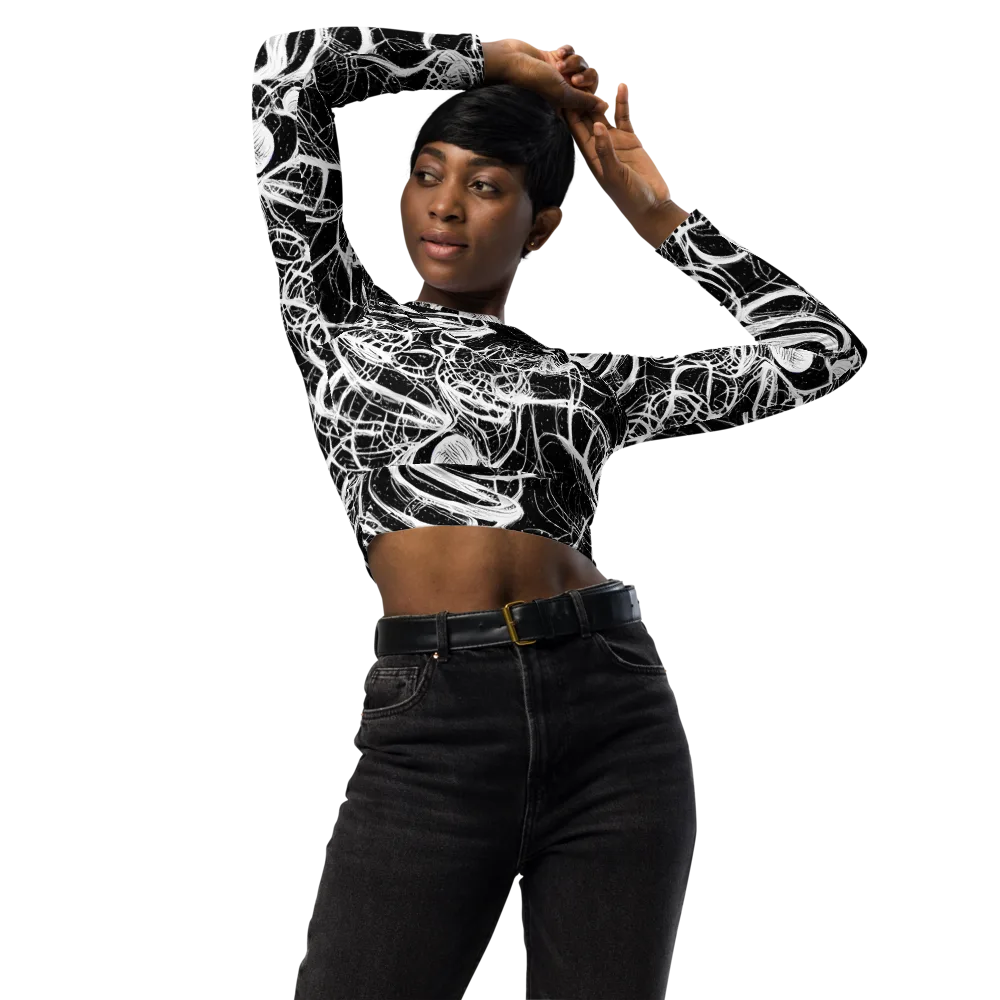 Blackroot Circuit on Long Sleeve Crop Top — Front