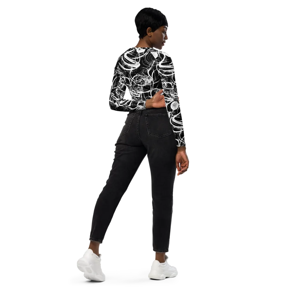 Blackroot Circuit on Long Sleeve Crop Top — Right Back
