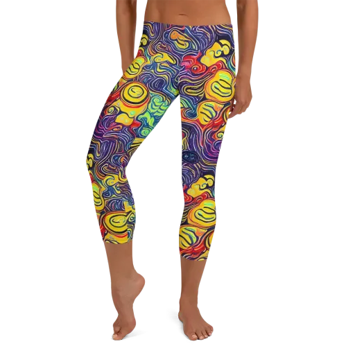Indigo Frenzy on a Capri Leggings